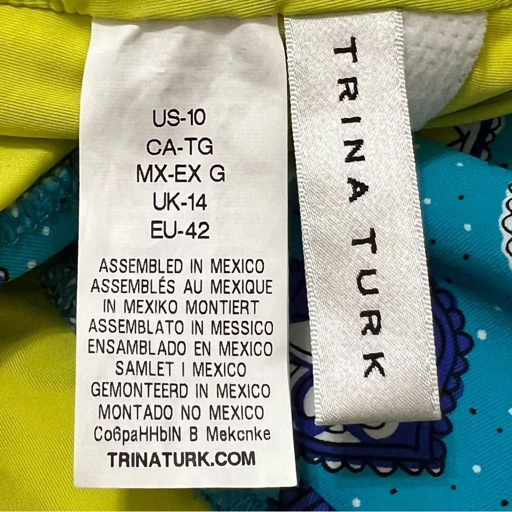 Like New Trina Turk Off Shoulder Ruffle Bandeau One Piece Swimsuit Resortwear